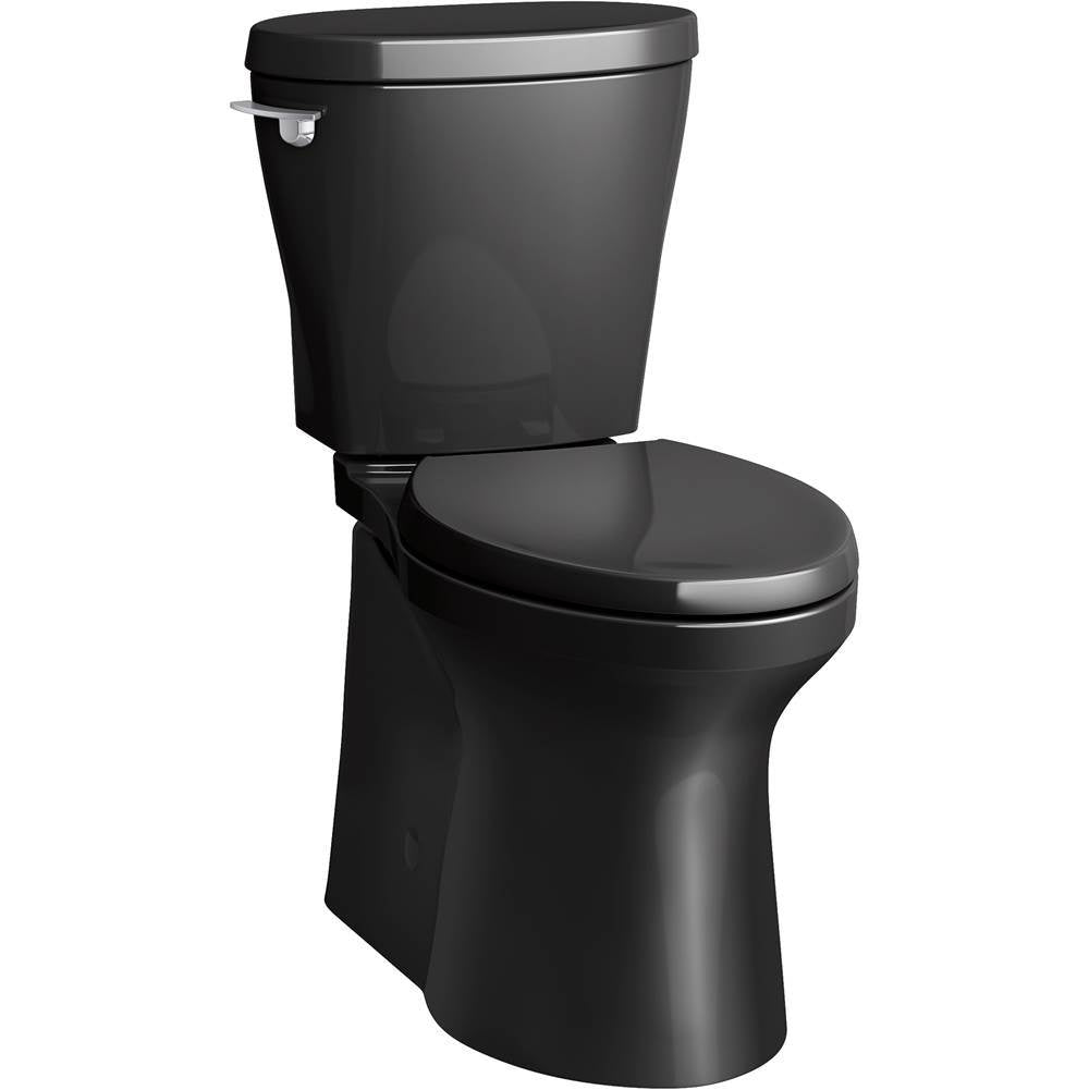 Kohler - Betello Two-piece elongated toilet with skirted trapway, 1.28 gpf - Black
