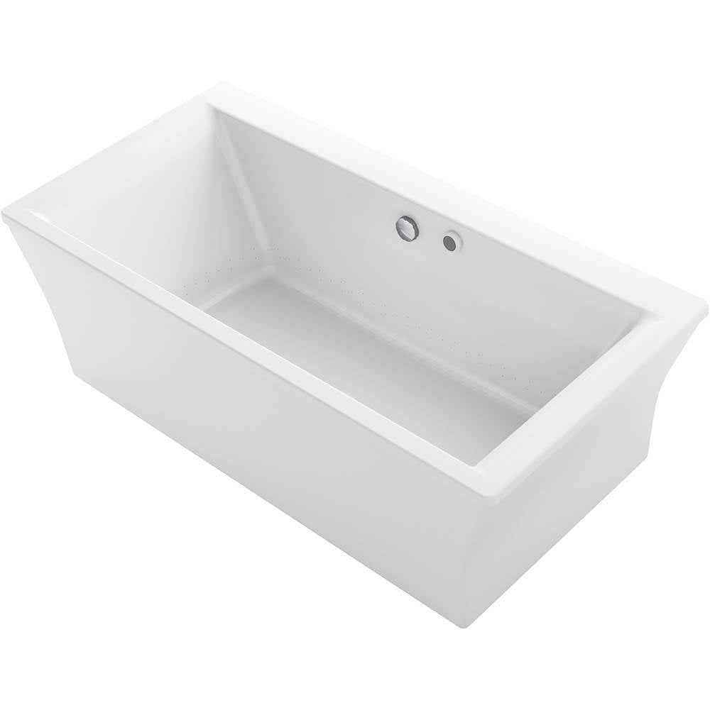 Kohler - Stargaze 72'' x 36'' freestanding Heated BubbleMassageE air bath with Bask heated surface and fluted shroud - White