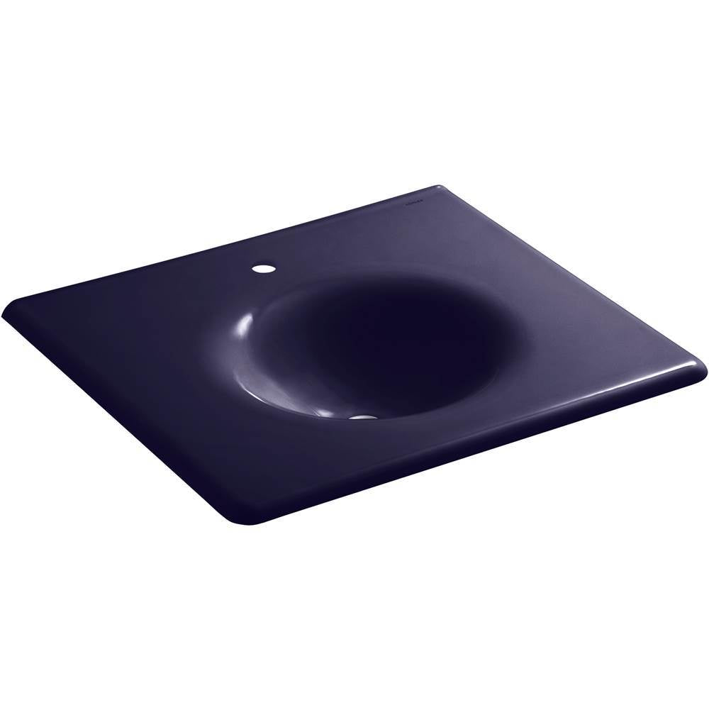 Kohler - Iron/Impressions 25'' Enameled cast iron vanity top with integrated round sink - Indigo Blue