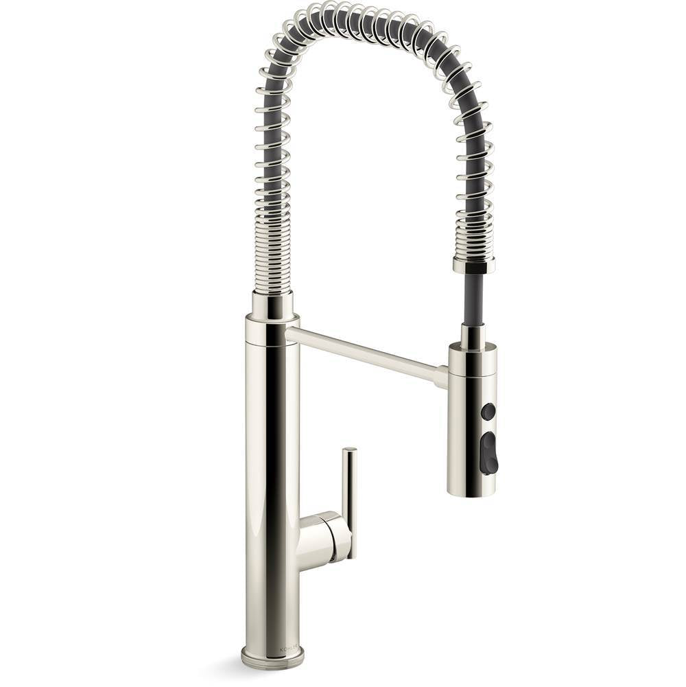 Kohler - Purist Semi-professional kitchen sink faucet with three-function sprayhead - Vibrant Polished Nickel