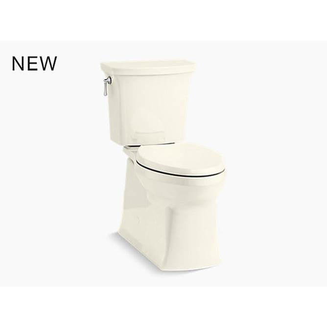 Kohler - Corbelle Two-piece elongated toilet with skirted trapway, 1.28 gpf - Biscuit