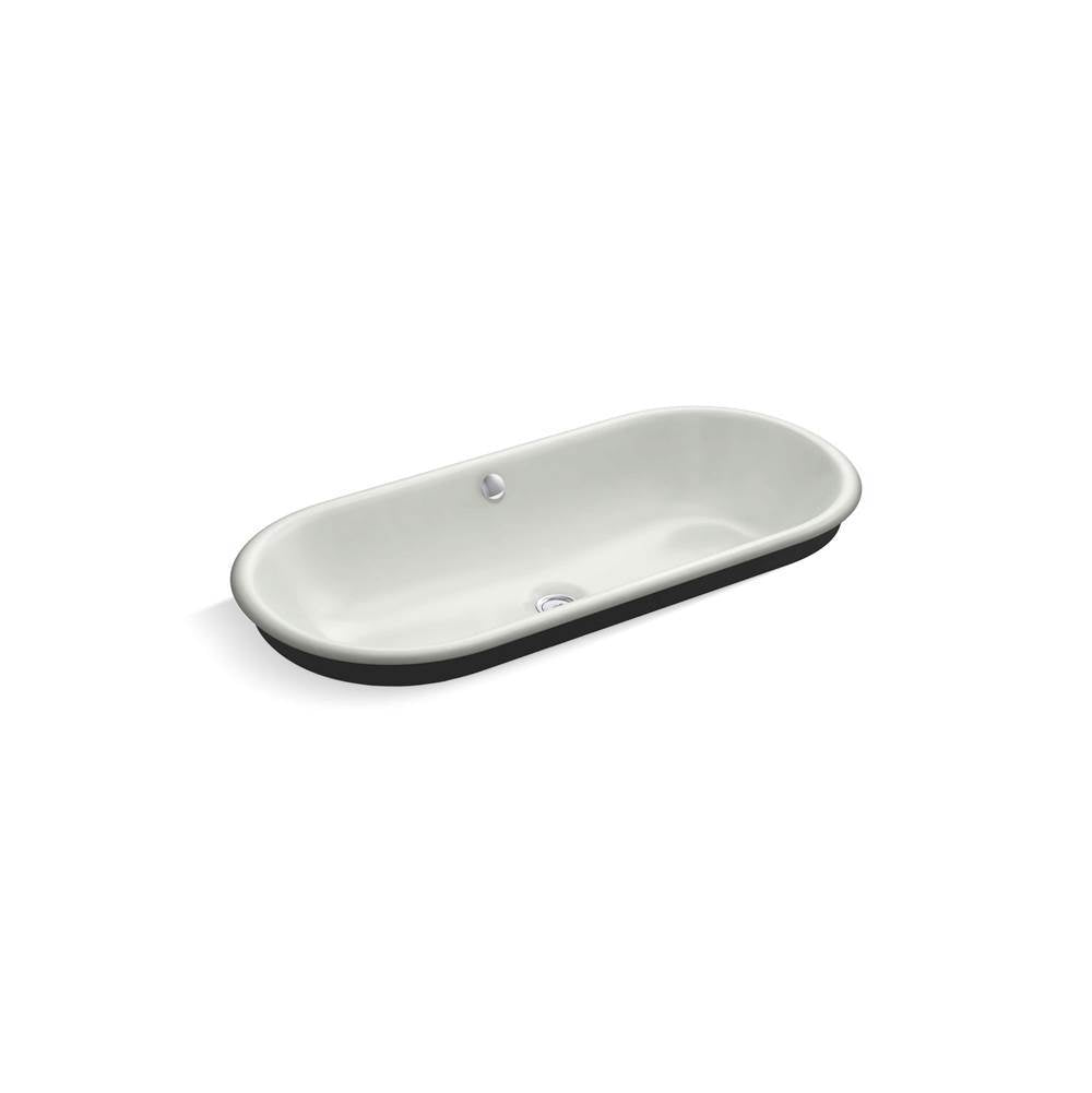 Kohler - Iron Plains 33'' oval drop-in/undermount/vessel bathroom sink with Iron Black painted underside - Sea Salt