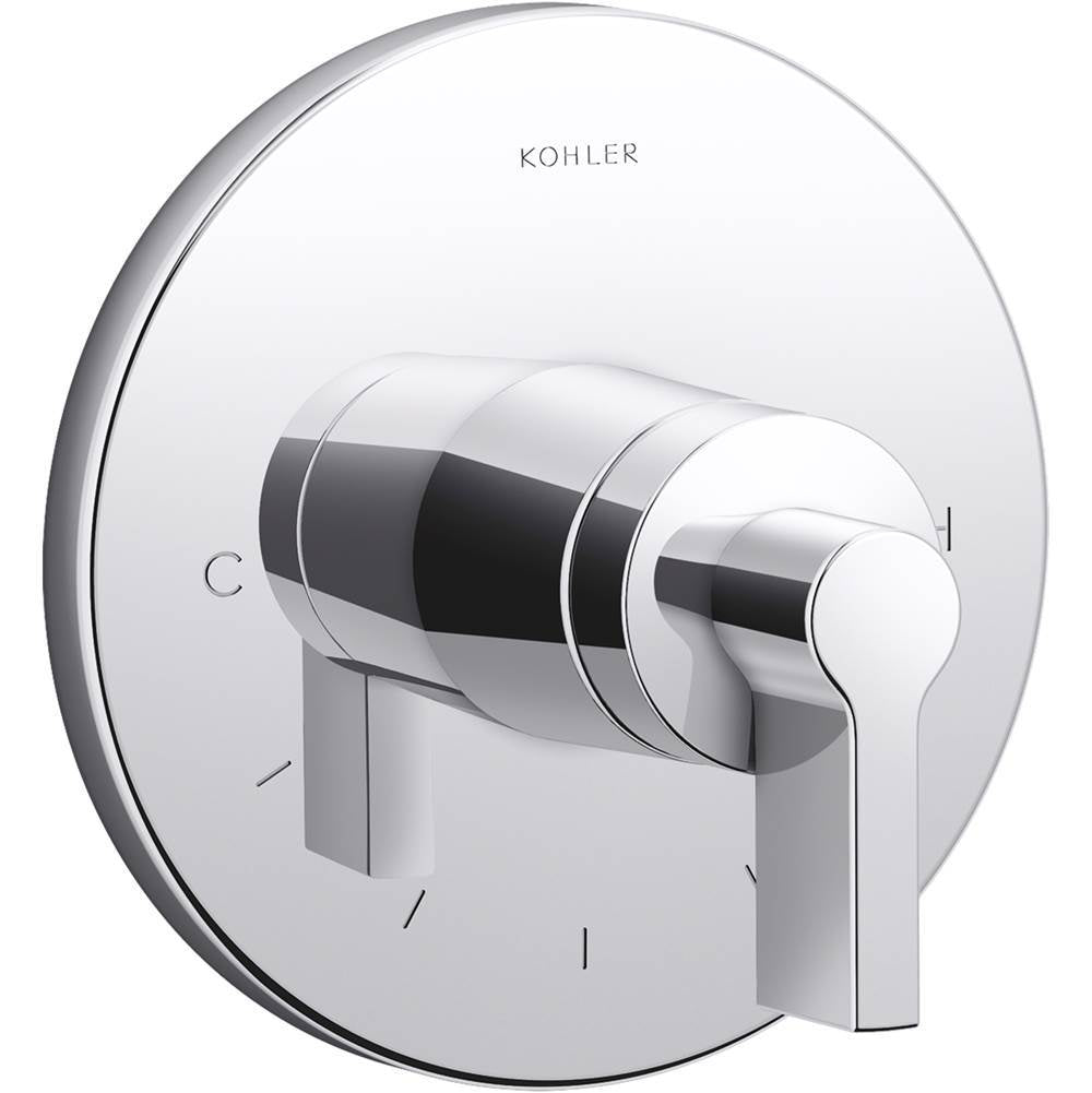 Kohler - Components MasterShower temperature control valve trim with Lever handle - Polished Chrome