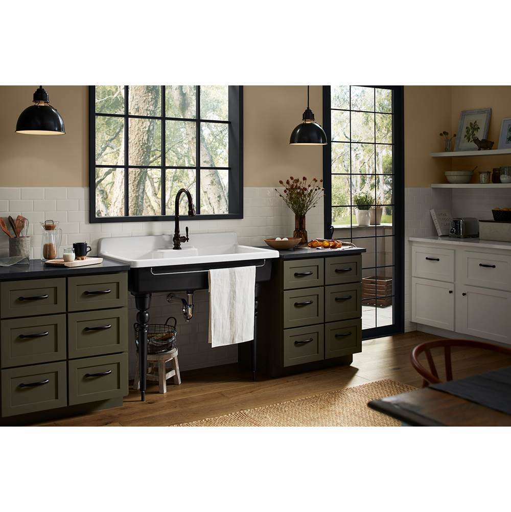 Farmstead 45'' top-/wall-mount single-bowl workstation farmhouse kitchen sink