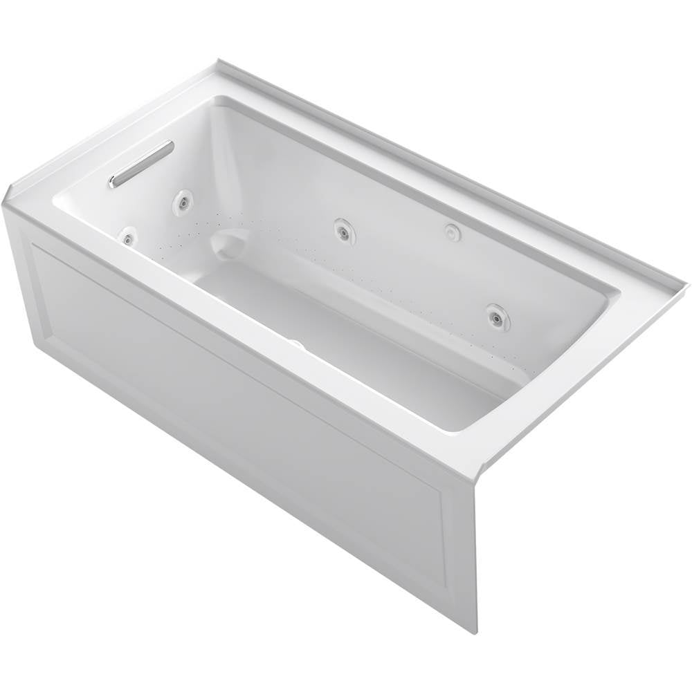 Kohler - Archer 60'' x 30'' alcove Heated BubbleMassageE air bath and whirlpool, left drain - White