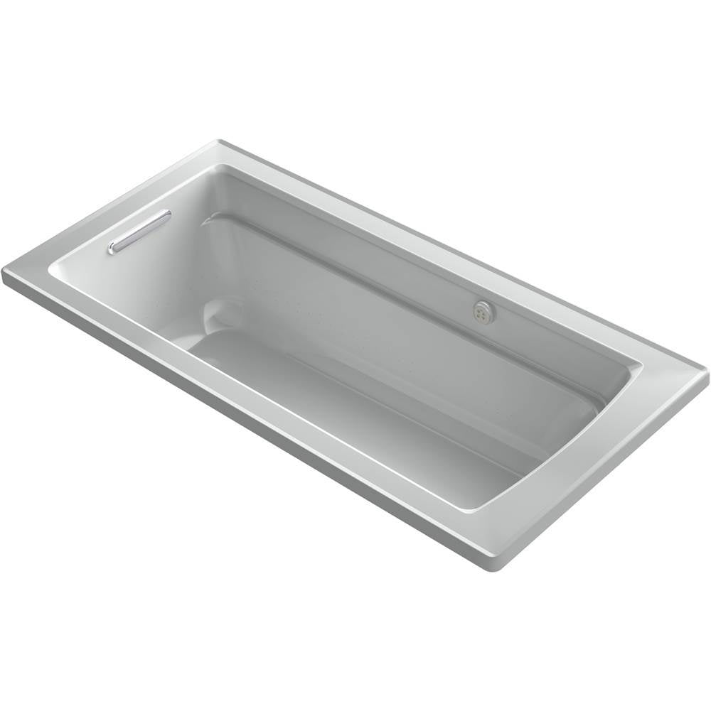 Kohler - Archer 66'' x 32'' drop-in Heated BubbleMassageE air bath - Ice Grey