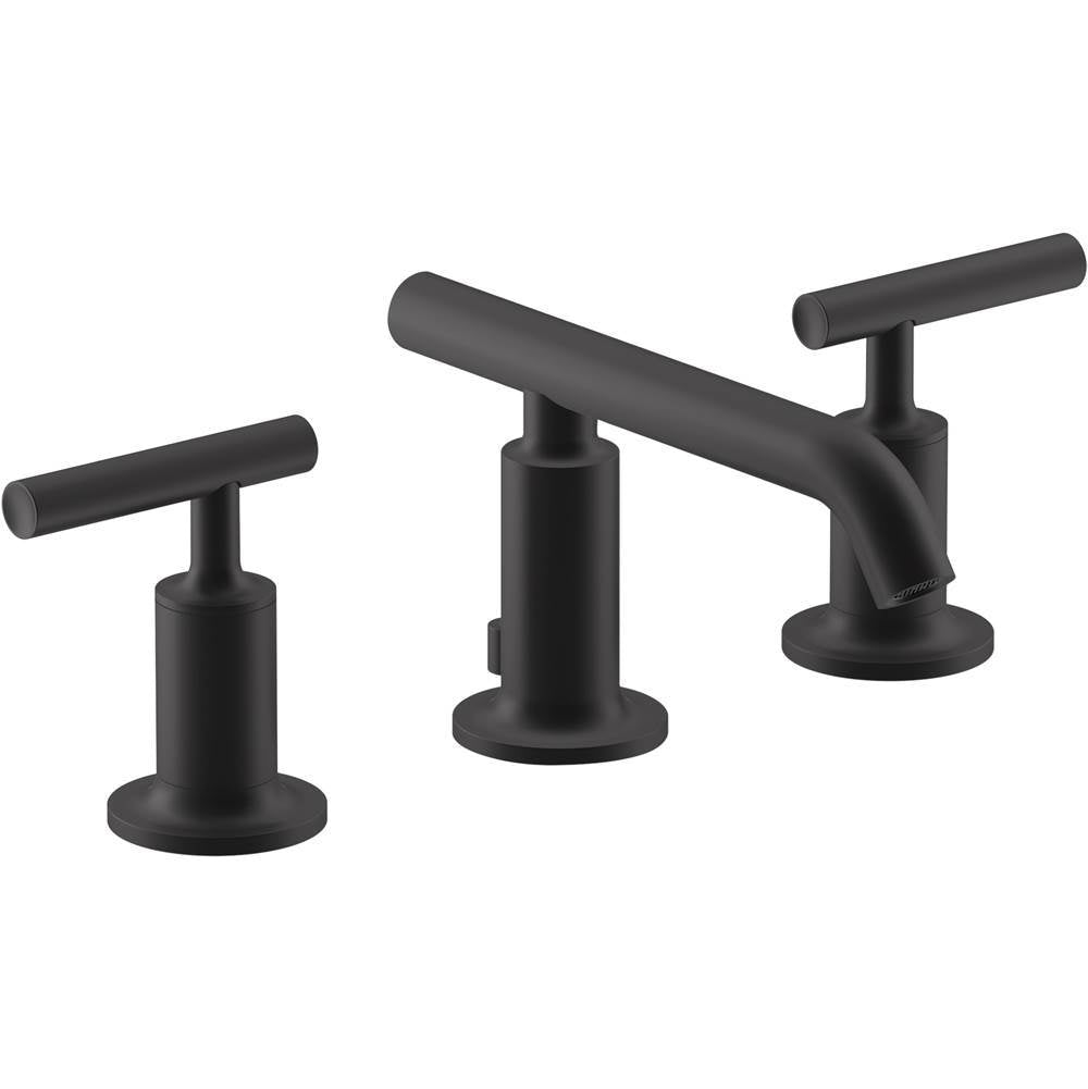 Kohler - Purist Widespread bathroom sink faucet with Lever handles, 1.2 gpm - Matte Black