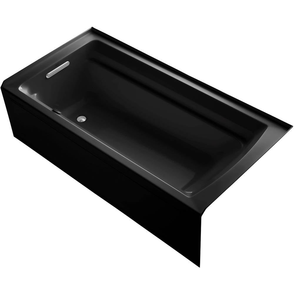 Kohler - Archer 72'' x 36'' alcove Heated BubbleMassageE air bath with Bask heated surface, left drain - Black