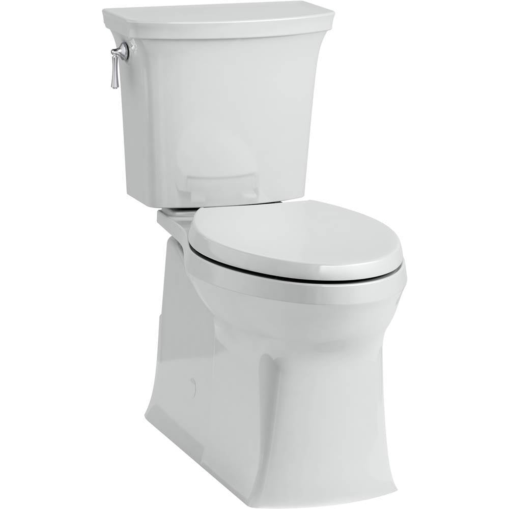 Kohler - Corbelle ContinuousClean XT two-piece elongated toilet with skirted trapway, 1.28 gpf - Ice Grey