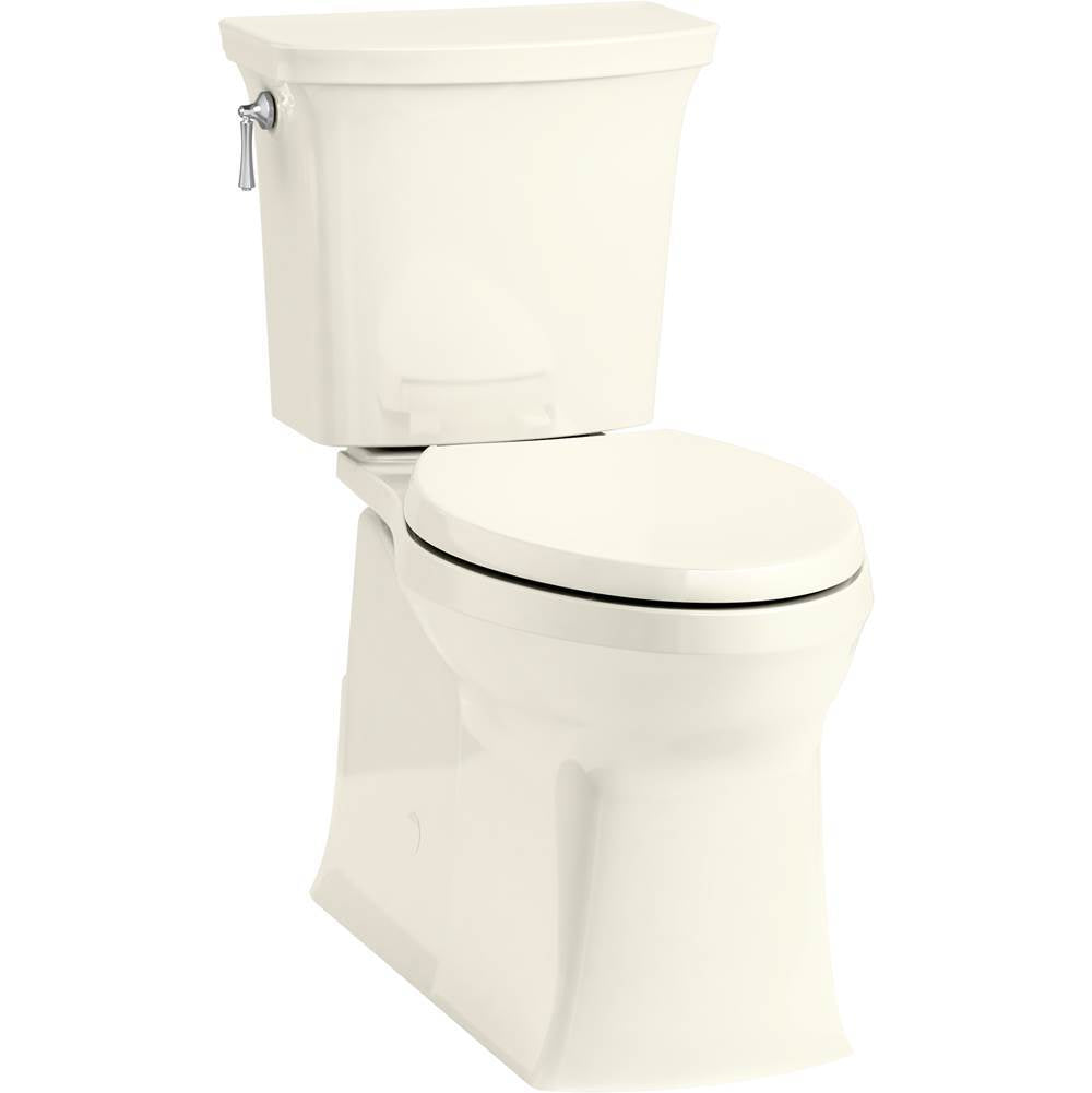 Kohler - Corbelle ContinuousClean XT two-piece elongated toilet with skirted trapway, 1.28 gpf - Biscuit