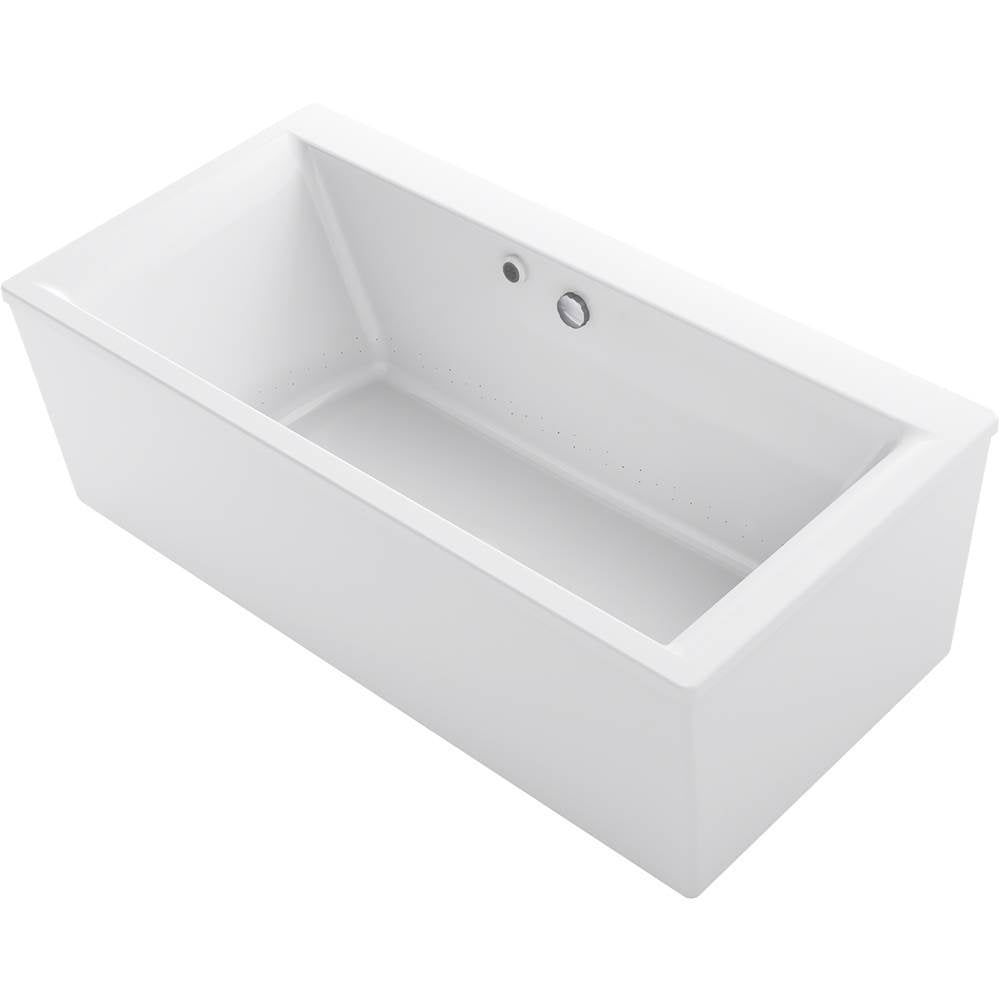 Kohler - Stargaze 72'' x 36'' freestanding bath with Bask heated surface and straight shroud - White