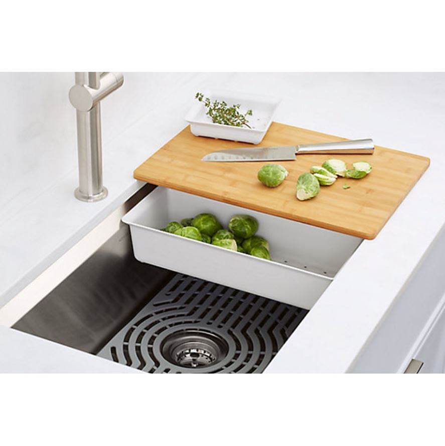 TaskE 27'' top-/undermount single-bowl workstation kitchen sink