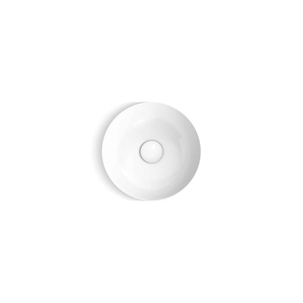 VeilE 16'' round vessel bathroom sink or pedestal sink basin, no overflow