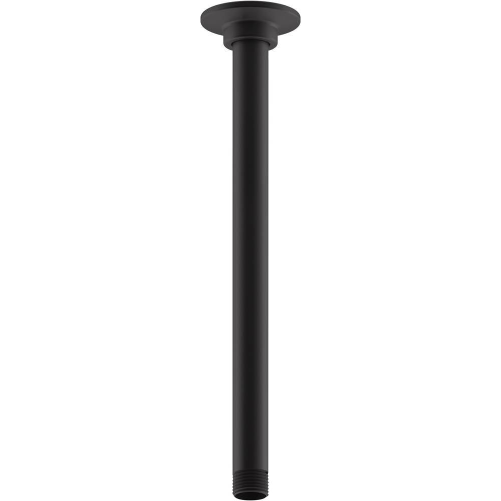 Kohler - 12'' ceiling-mount single-function rainhead arm and flange - Matte Black