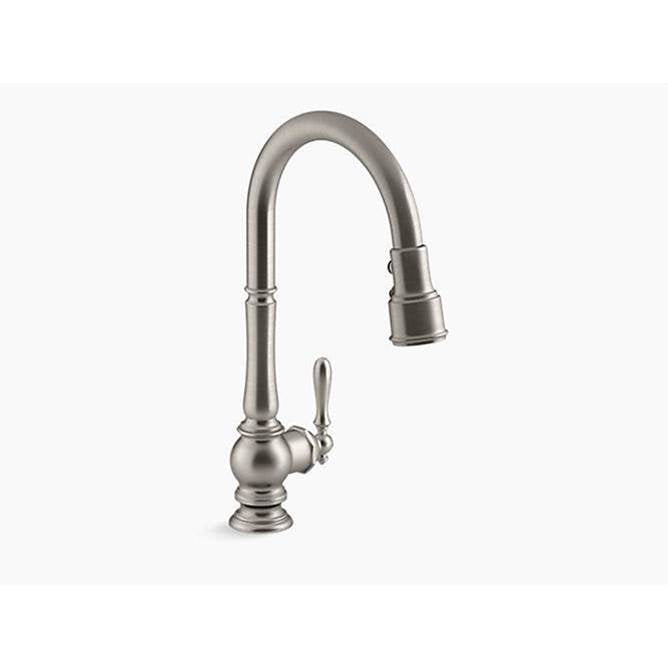 Kohler - Artifacts Pull-down kitchen sink faucet with three-function sprayhead - Vibrant Stainless
