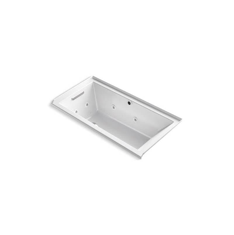Kohler - Underscore 60'' x 30'' alcove Heated BubbleMassageE air bath with whirlpool, left drain - White