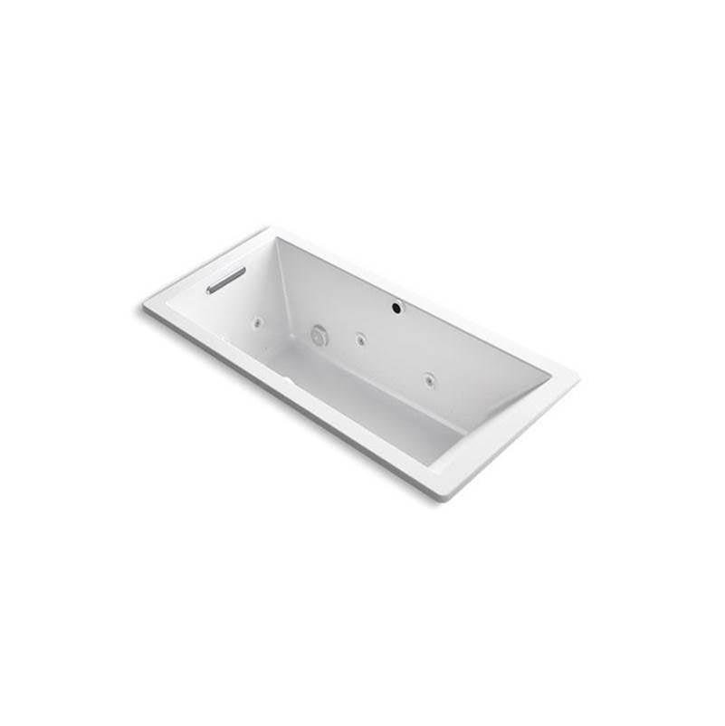 Kohler - Underscore 66'' x 32'' drop-in Heated BubbleMassageE air bath with whirlpool - White