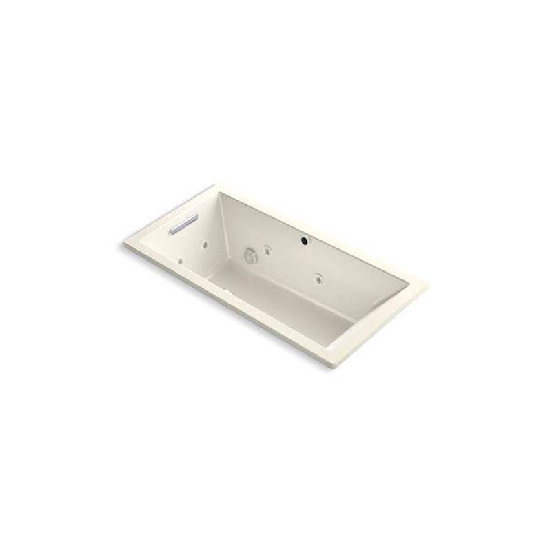Kohler - Underscore 60'' x 30'' drop-in Heated BubbleMassageE air bath with whirlpool - Biscuit