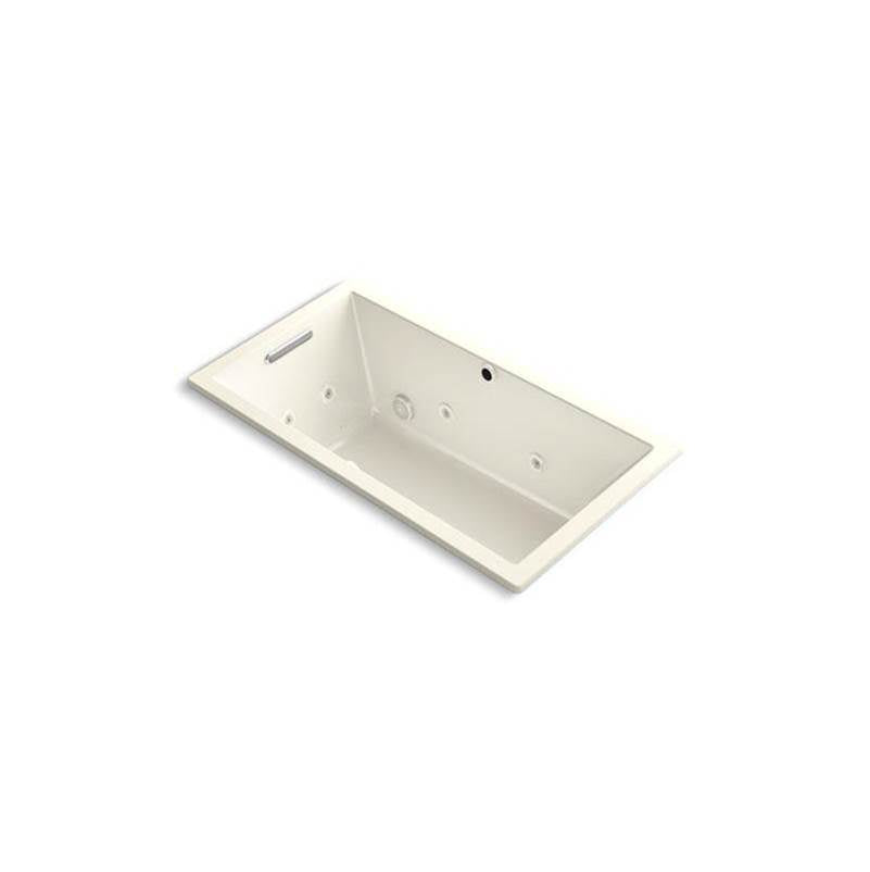 Kohler - Underscore 60'' x 32'' drop-in Heated BubbleMassageE air bath with whirlpool - Biscuit