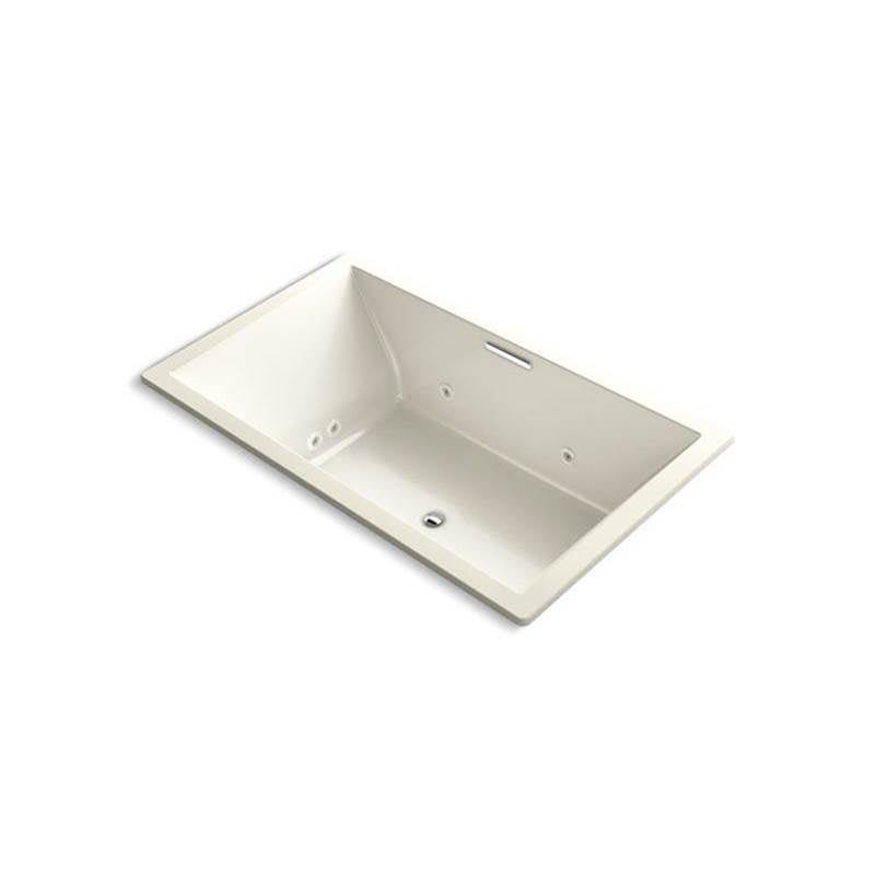 Kohler - Underscore 72'' x 42'' drop-in Heated BubbleMassageE air bath with whirlpool - Biscuit