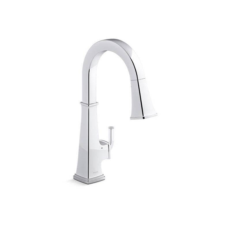Kohler - Riff Touchless pull-down kitchen sink faucet with KOHLER KonnectE and three-function sprayhead - Polished Chrome