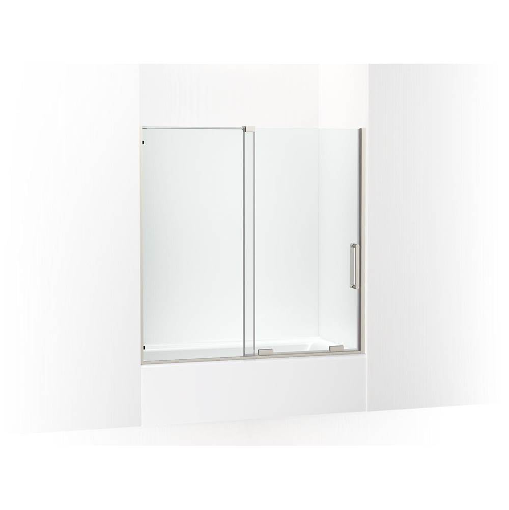 Kohler - Echelon Sliding bath door, 58-1/4'' H x 55-3/4 - 59-3/4'' W, with 5/16'' thick Crystal Clear glass - Anodized Brushed Nickel