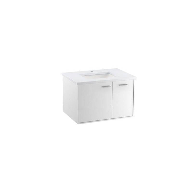 Kohler - Jute 31'' wall-hung bathroom vanity cabinet with sink and quartz top - Linen White