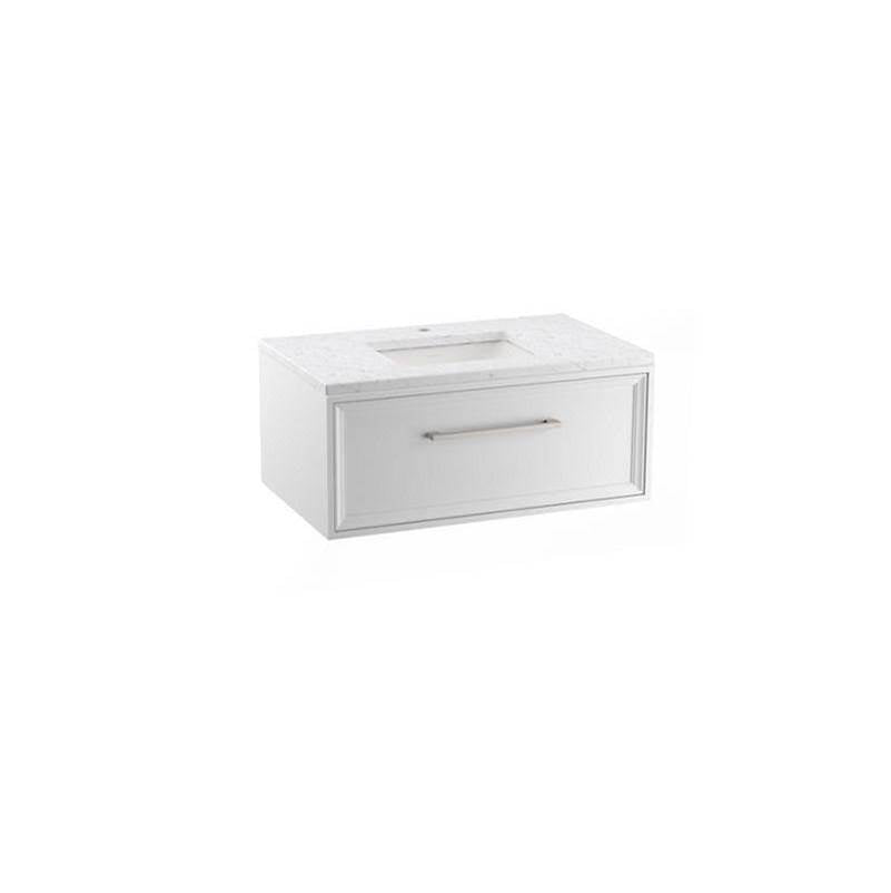 Kohler - Lodern 36'' wall-hung bathroom vanity cabinet with sink and quartz top - Linen White