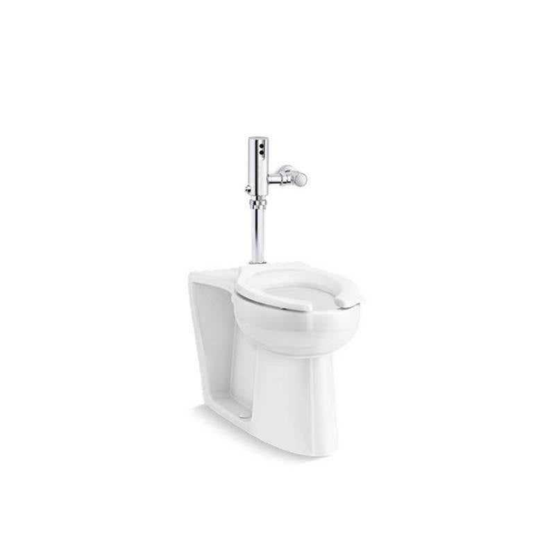 Kohler - Modflex Adjust-a-Bowl Antimicrobial toilet with Mach Tripoint touchless DC 1.28 gpf flushometer