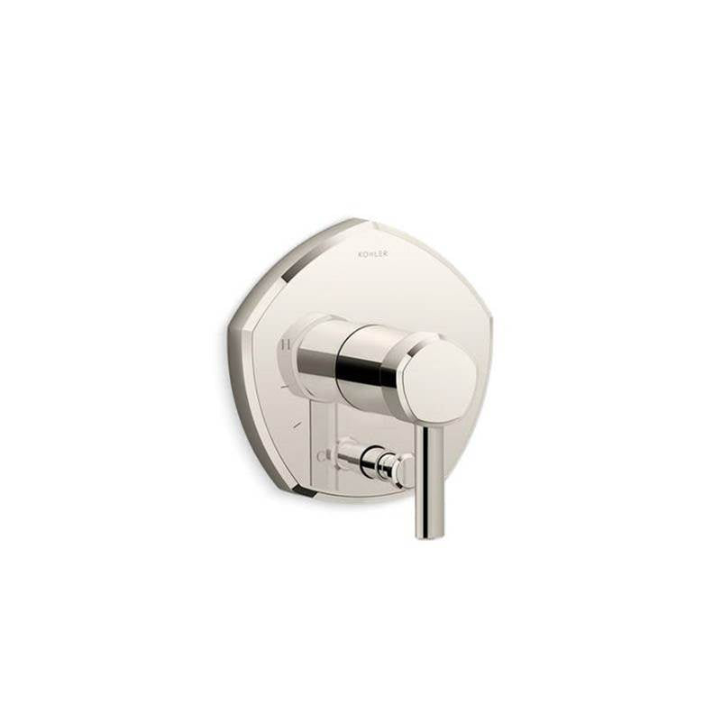 Kohler - Occasion Rite-Temp valve trim with push-button diverter and lever handle - Vibrant Polished Nickel