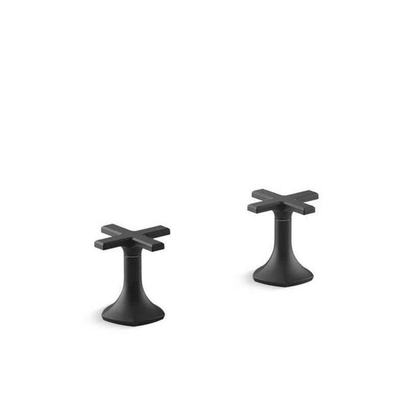 Kohler - Occasion Deck-mount bath faucet handles with Cross design - Matte Black