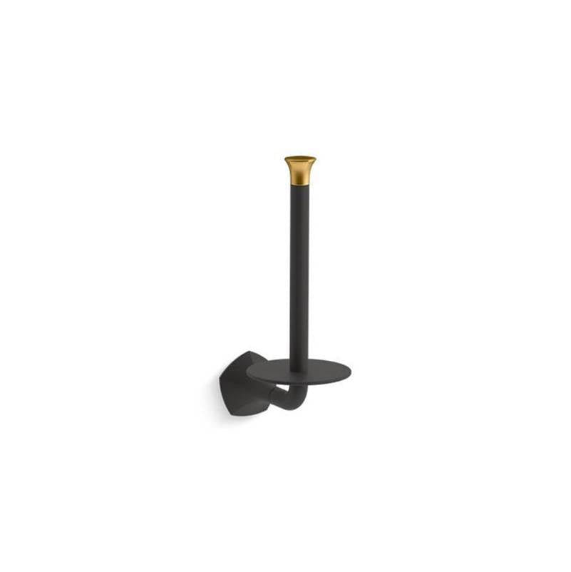 Kohler - Occasion Vertical toilet paper holder - Matte Black with Brushed Moderne Brass