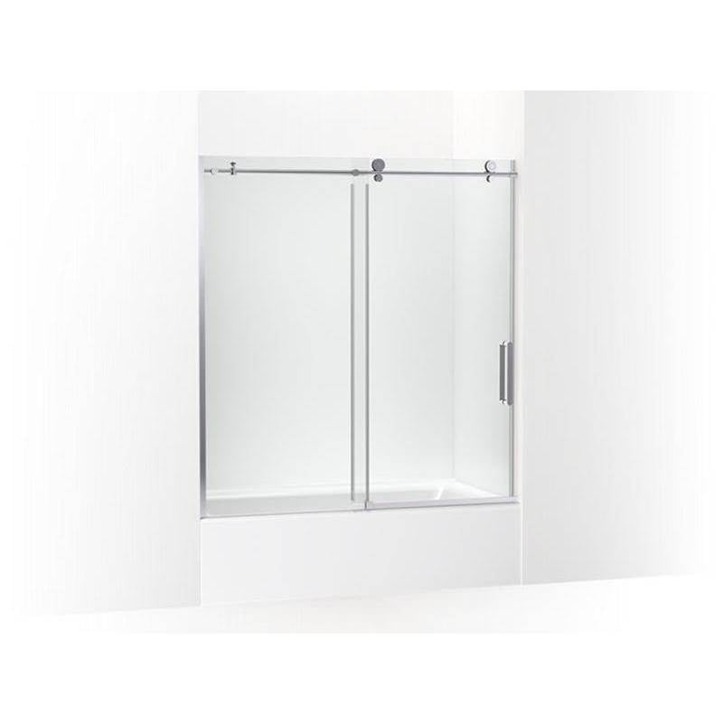 Kohler - ComposedE 62'' H sliding bath door with 3/8''-thick glass - Bright Polished Silver