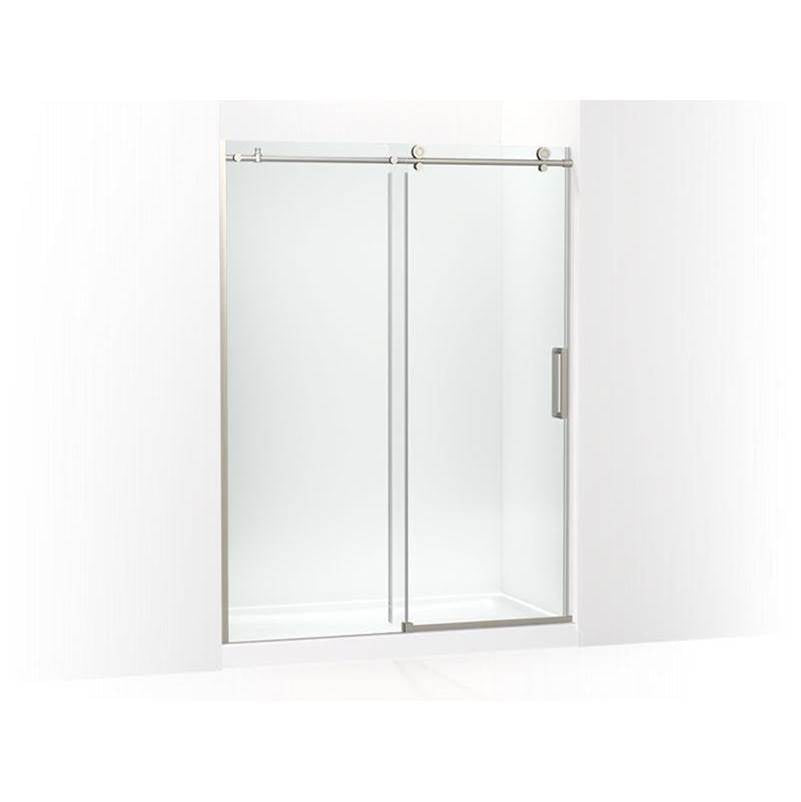 Kohler - ComposedE Sliding shower door, 78'' H x 56-1/8 - 59-7/8'' W, with 3/8'' thick Crystal Clear glass - Anodized Brushed Nickel