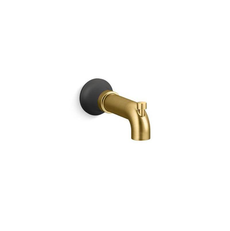 Kohler - ToneE Wall-mount bath spout with diverter - Matte Black with Brushed Moderne Brass