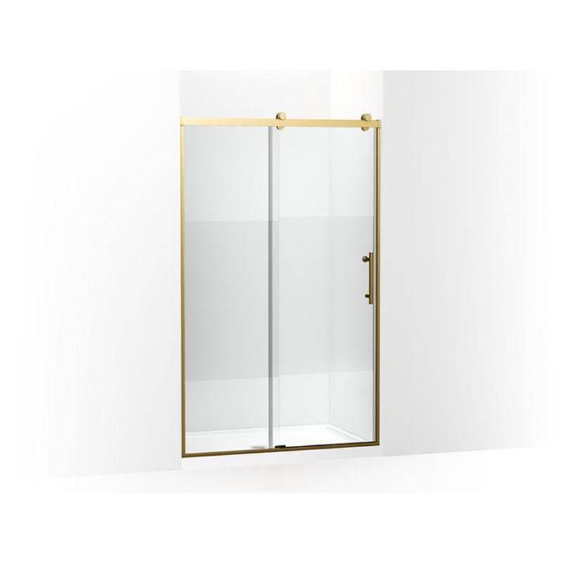 Kohler - Rely 77'' H sliding shower door with 3/8''-thick glass - Vibrant Brushed Moderne Brass