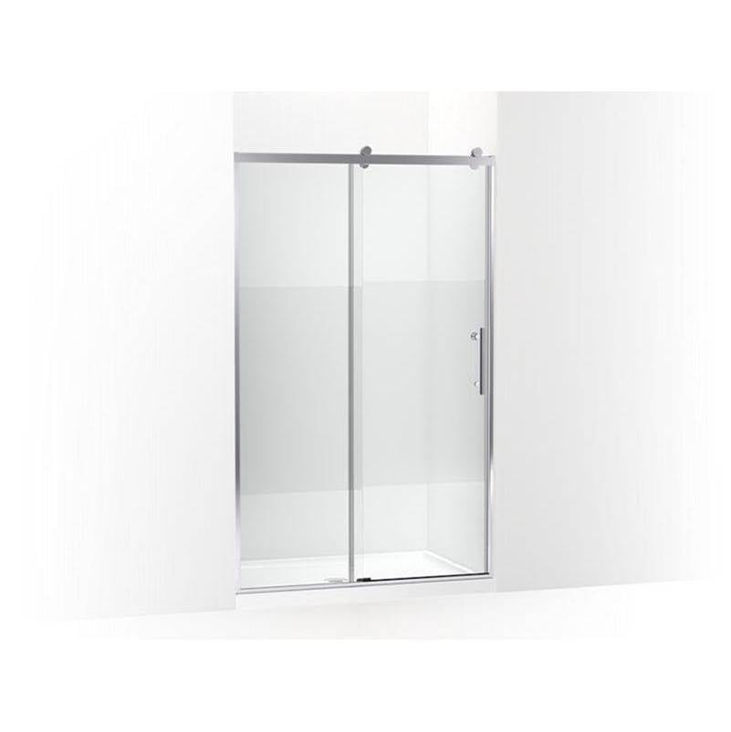 Kohler - Rely 77'' H sliding shower door with 3/8''-thick glass - Bright Polished Silver
