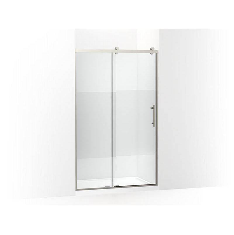 Kohler - Rely 77'' H sliding shower door with 3/8''-thick glass - Anodized Brushed Nickel