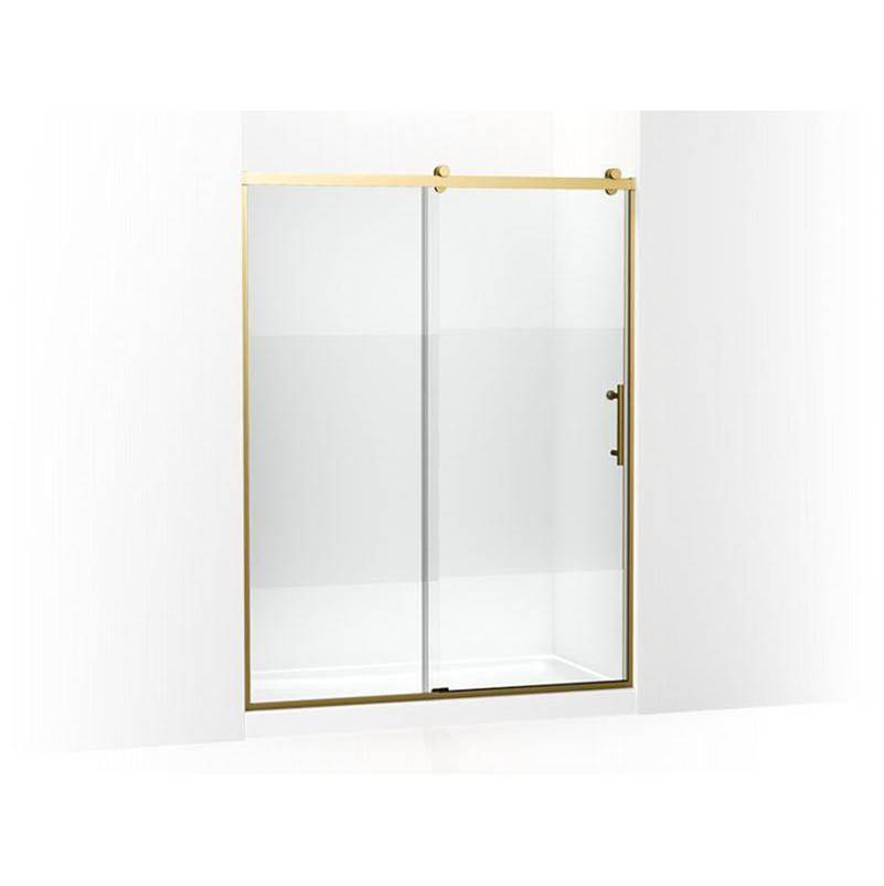 Kohler - Rely 77'' H sliding shower door with 3/8''-thick glass - Vibrant Brushed Moderne Brass