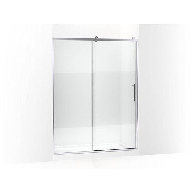 Kohler - Rely 77'' H sliding shower door with 3/8''-thick glass - Bright Polished Silver