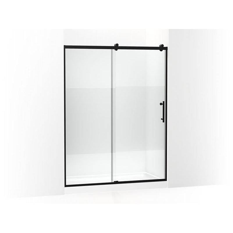 Kohler - Rely 77'' H sliding shower door with 3/8''-thick glass - Matte Black