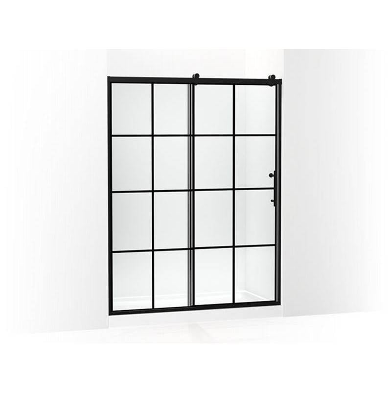 Kohler - Rely 77'' H sliding shower door with 3/8''-thick glass - Matte Black