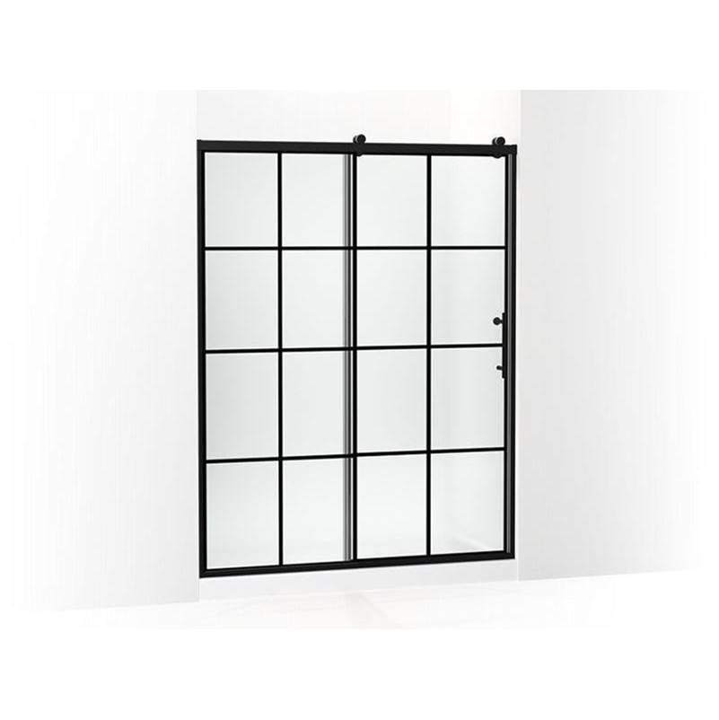 Kohler - Rely 77'' H sliding shower door with 3/8''-thick glass - Matte Black