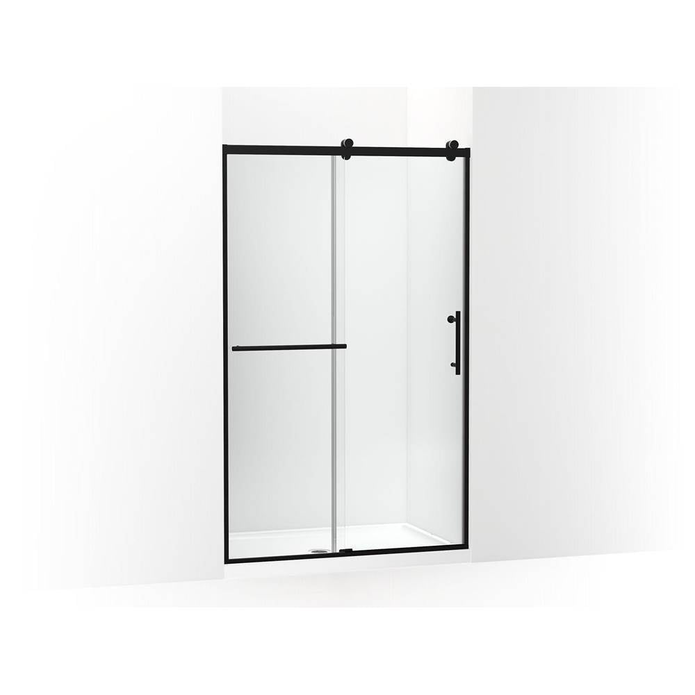 Kohler - Rely 77'' H sliding shower door with 3/8''-thick glass - Matte Black