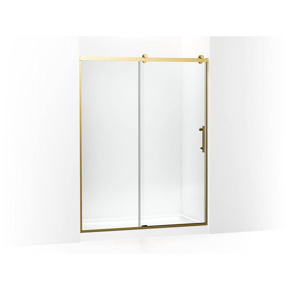 Kohler - Rely 77'' H sliding shower door with 3/8''-thick glass - Vibrant Brushed Moderne Brass