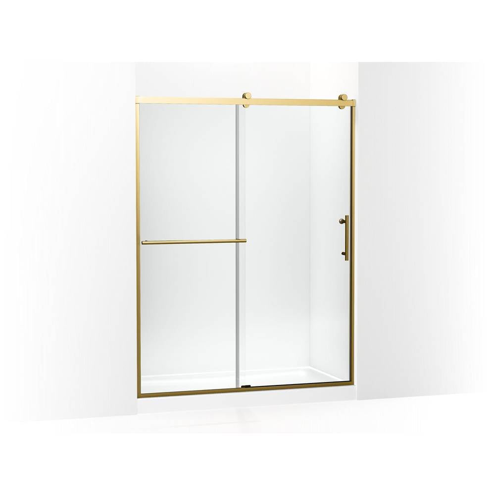Kohler - Rely 77'' H sliding shower door with 3/8''-thick glass - Vibrant Brushed Moderne Brass