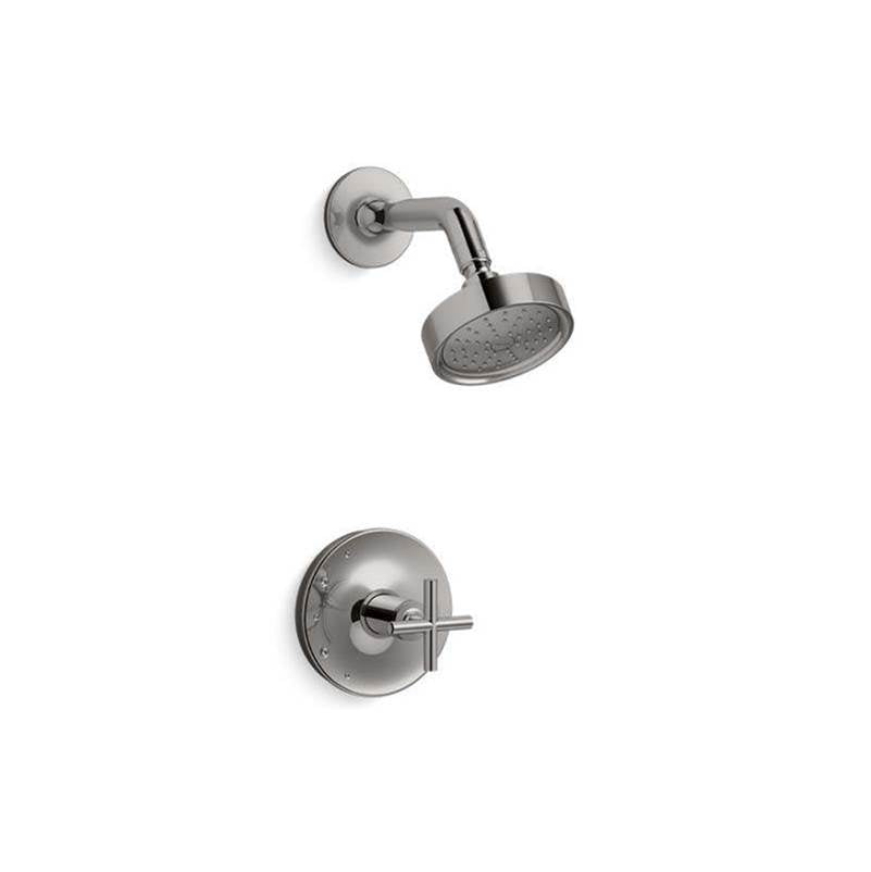 Kohler - Purist Rite-Temp shower trim kit with cross handle, 1.75 gpm - Vibrant Titanium