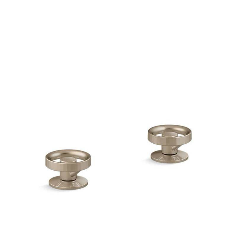 Kohler - Components Deck-mount bath faucet handles with Industrial design - Vibrant Brushed Bronze