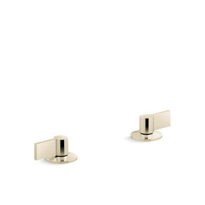 Kohler - Components Deck-mount bath faucet handles with Lever design - Vibrant French Gold