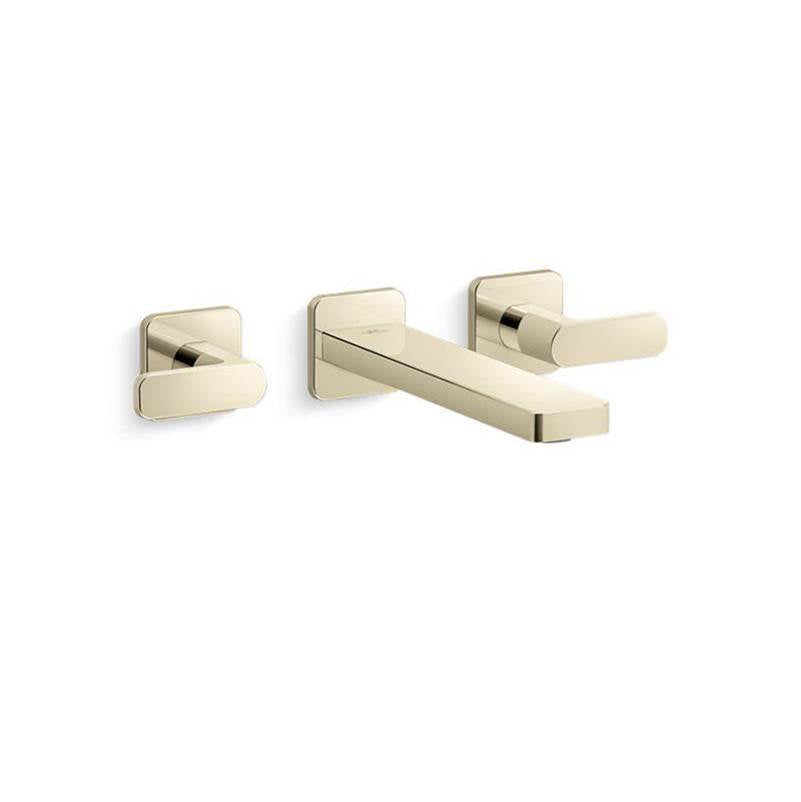 Kohler - Parallel Wall-mount bathroom sink faucet trim, 1.2 gpm - Vibrant French Gold